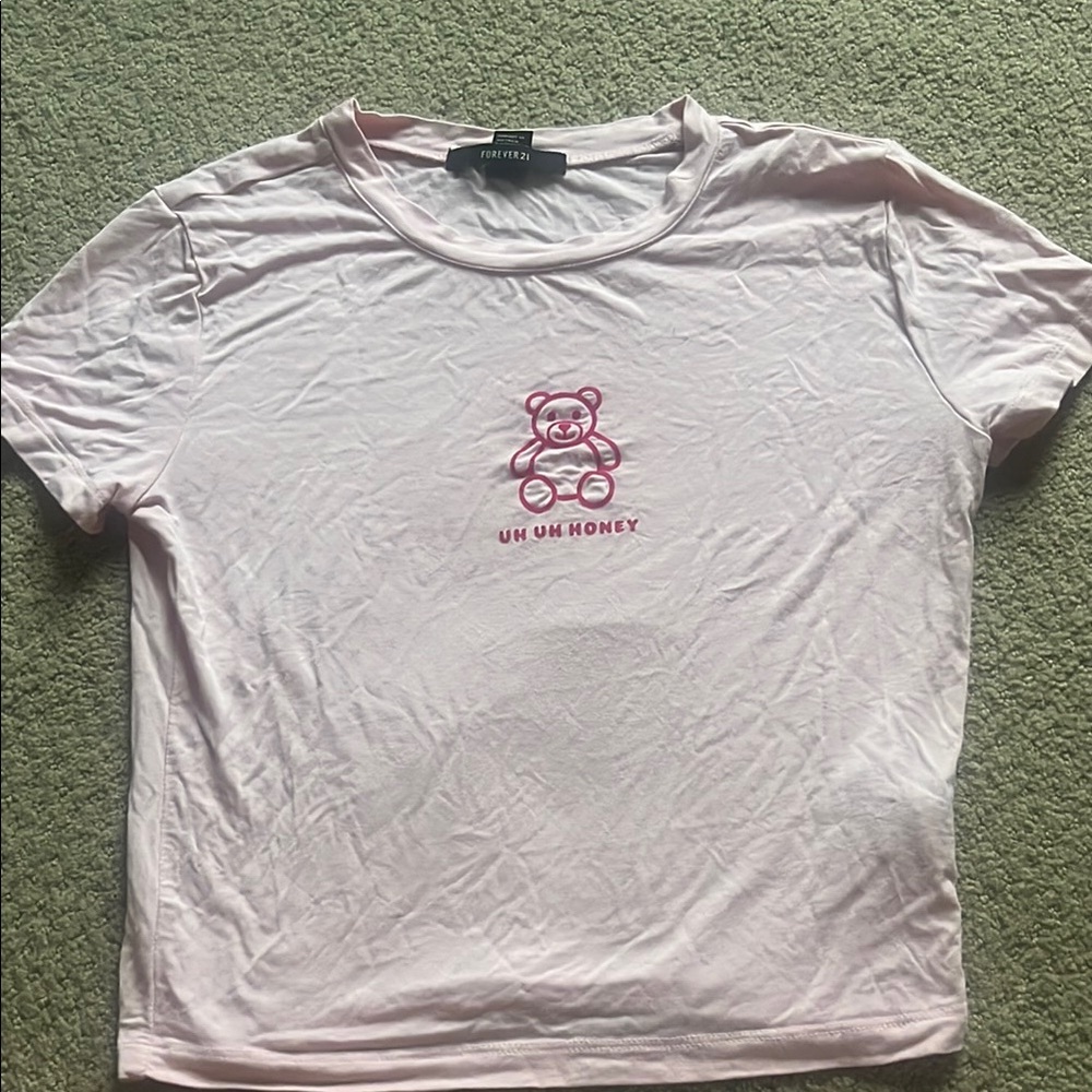 Forever 21 Light Pink Bear Tee